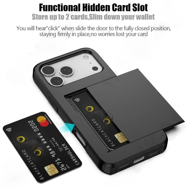 Protective Case for Iphone 17, 16, 15, 14 Plus, 13, 12, 11 Pro Max, 17Air, 16E, 13Mini, And 12Mini Featuring a Wallet Card Holder And Shockproof Design.