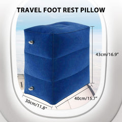 Inflatable Foot Rest Pillow for Plane 3 Layers Adjustable Heights Leg Rest Cushion Airplane Travel Essentials Multifunctional Airplane Foot Rest for Office Home Travel