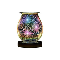 3D Firework & Lightning Effect Electric Wax Melt Burner Lamp – Aromatherapy Oil Burner, Fragrance Diffuser & Warmer for Home Décor, Bedroom & Living Room – Decorative 17cm Touch Lamp