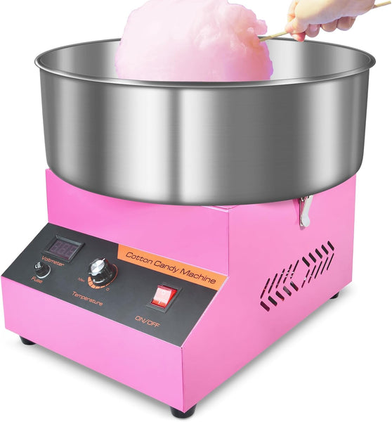 Candy Floss Machine, 1000W Cotton Candy Machine Commercial with Stainless Steel Bowl, Sugar Scoop, Pink Candy Floss Makers for Kids, Home, Birthday, Parties, Festival, Carnival, Candy Machine for Girl