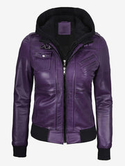 Autumn/winter 2025 Item, Elegant and Sexy Women's PU Jacket, Ladies' Faux Jacket with Detachable Hood