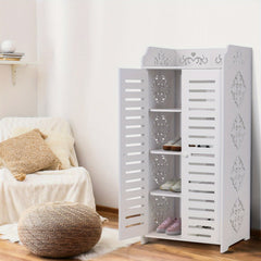 5-Level Wooden Shoe Storage Shelf Organizer for Footwear