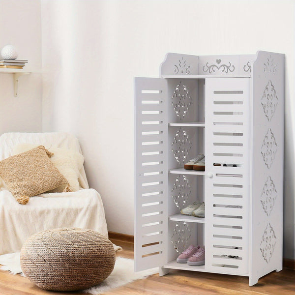 5-Level Wooden Shoe Storage Shelf Organizer for Footwear