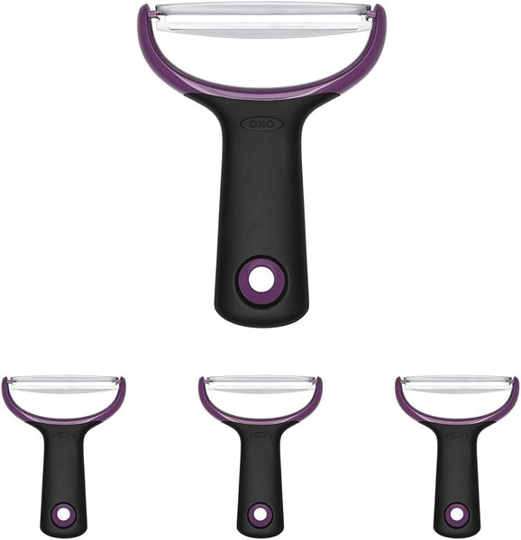 OXO Good Grips 3-Piece Assorted Prep Peeler Set – Includes Straight, Serrated & Julienne Peelers – Y-Shaped Design – Sharp Stainless Steel Blades – Non-Slip Handle – Dishwasher Safe