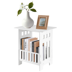 Small Side Table Side End Coffee Table Beside lamp Stand Nightstand Storage Shelf for Living Room Bedroom Bathroom Office Hallway White