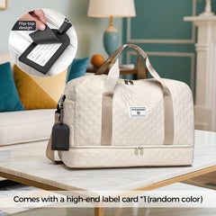 Multifunctional Large Capacity Handbag - Include An Attached Label Card, With Dry/Wet Separation Pockets - Suitable For Travel And Daily Use, Multifunctional Duffel Bag | Stylish Design | Large Handle Bag, Travel Bag, Gym Bag, Travel Bags For Women