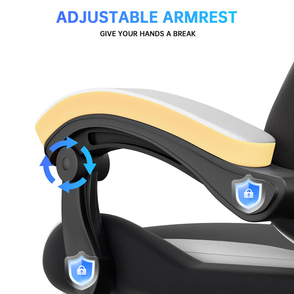 GartistGo Gaming Chair With footrest,Computer Chairs with Lumbar Cushion + Headrest, Height-Adjustable Office Chair for Adults, Girls, Boys