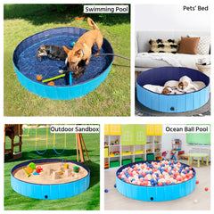 Costoffs Pet Pool Foldable Dog Swimming Pool, Pet Pool Portable Bathing Swimming Tub for Garden/Beach/Yard/Home, L/XL/XXL/XXXL, Blue/Grey/Black/Ocean Blue