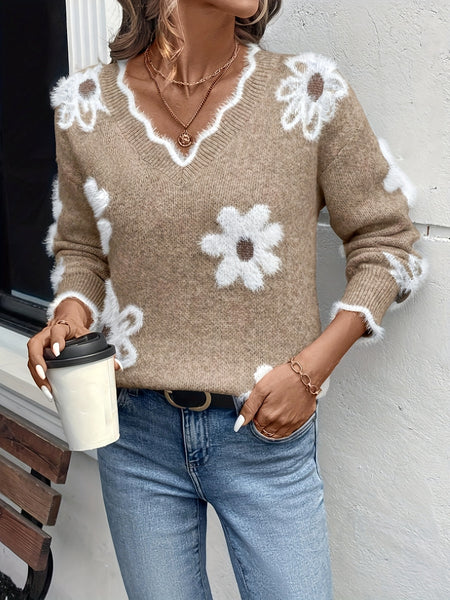 Elegant Floral Pullover for Women'S Fashion