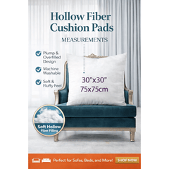 Square Cushion Pads Deep Fill Inner Insert Hollowfiber Filled Cushions