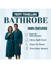 Mens and Ladies Shawl Collar Bathrobe 100% Egyptian Cotton Unisex Shawl Collar Dressing Gown Terry Towelling Bathrobe One Size