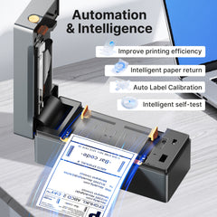 PL80EB 4x6 Wireless Thermal Shipping Label Printer For Small Business Compatible With Smartphone And Computer Used For Shipping Labels, Thermal Label Printer, For E-commerce, Warehouse, And Office Use Freight