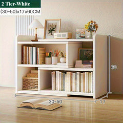 Multi-layer Desktop Storage Rack, Dormitory Office Cosmetic Stationery Book Storage And Bookcase Finishing Rack, Expandable Bookshelf, Space Saving, Backless