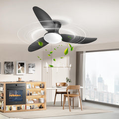 Modern Ceiling Fan Light with Remote Control - Dimmable Fixture, 6-Speed Adjustable Fan & 3-Tier Color Temperature (3000K/4500K/6500K), Timer, Suitable for, Semi-Recessed Installation, Bohemian Style Ceiling Light with Fan