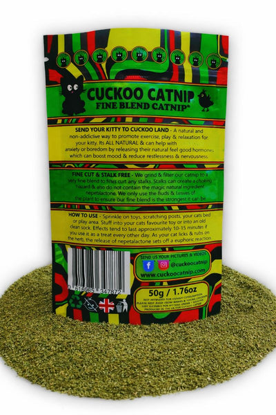 Cuckoo Catnip - Catnip for Cats, 50g, Fine Cut Cat Toy Fill