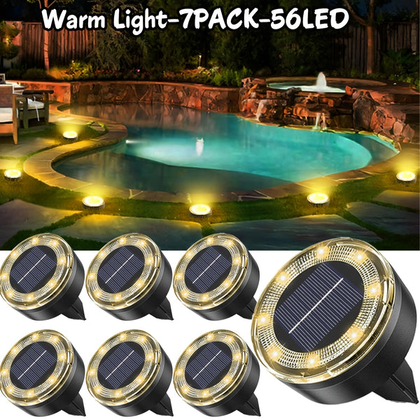 56LED 40LED Solar Ground Lights, 7/5-Pack Solar Statue Lights, IP44 Outdoor Decorative Lights, Upgraded LED Flat Landscape Lighting, Suitable for Outdoor Pathways, Gardens, Courtyards, And Driveways