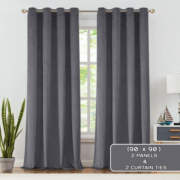 2pcs Premium Velvet Blackout Curtains – High-Quality Thermal Insulated Room Darkening Window Drapes, Light-Blocking Rod Pocket Curtains for Living Room Decor, Bedroom, Machine Washable Home Decorations