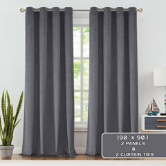 2pcs Premium Velvet Blackout Curtains – High-Quality Thermal Insulated Room Darkening Window Drapes, Light-Blocking Rod Pocket Curtains for Living Room Decor, Bedroom, Machine Washable Home Decorations