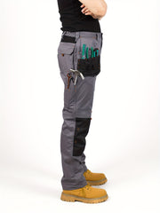 Men's Elastic Cargo Pants with Multiple Pockets, All-Season Style, 1pc