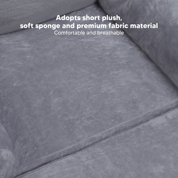 Cozy Kid Folding Sofa, Plush, Washable Lounge Chair for Playroom & Nursery, Foldable Soft Toddler Chair for Reading Relaxing Sleeping