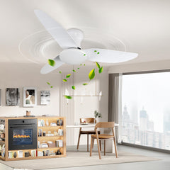 Modern Ceiling Fan Light with Remote Control - Dimmable Fixture, 6-Speed Adjustable Fan & 3-Tier Color Temperature (3000K/4500K/6500K), Timer, Suitable for, Semi-Recessed Installation, Bohemian Style Ceiling Light with Fan