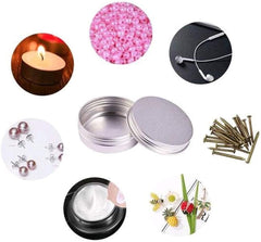 20Pcs 15 Ml Aluminium Tin Jars Empty Cosmetic Jars Sample Containers Pots Lip Balm Containers Small Tin Cans with Lids Travel Pots for Toiletries Travel Makeup Creams Powder Mineral DIY Candles