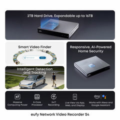 Eufy S4 NVR Security System with 2 X POE Cam S4 Bullet-Ptz Cam & 2 X POE Cam E40 Bullet Cam
