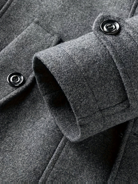 (Pearson OBM) Fall Winter Men'S Business Tweed Coat Fashion Double-Lapel Tweed Men'S Jacket