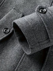 (Pearson OBM) Fall Winter Men'S Business Tweed Coat Fashion Double-Lapel Tweed Men'S Jacket