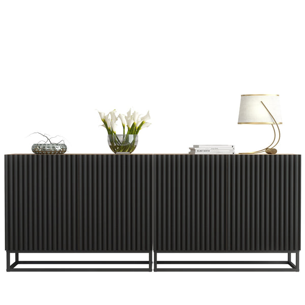 Ripple Duo 200cm Modern Sideboard with Fluted Doors and Storage
