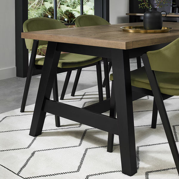 Bentley Designs Camden Weathered Oak & Peppercorn Extending Dining Table, Seats 6-8