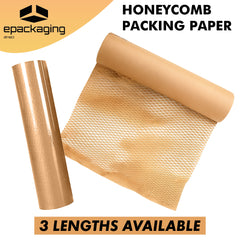 ePackaging Honeycomb Packaging Paper Roll – Strong Cushioning Wrap for Shipping & Fragile Items, Kraft Packing Paper in 300MM×30M, 500MM×30M & 500MM×50M Sizes