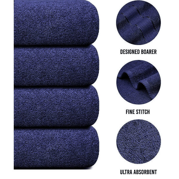 4 X Large Jumbo Bath Towels 100% Egyptian Cotton -75 x 150 cm- Soft Quick Dry Hotel Spa Big Bathroom Towels Set