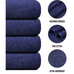 4 X Large Jumbo Bath Towels 100% Egyptian Cotton -75 x 150 cm- Soft Quick Dry Hotel Spa Big Bathroom Towels Set