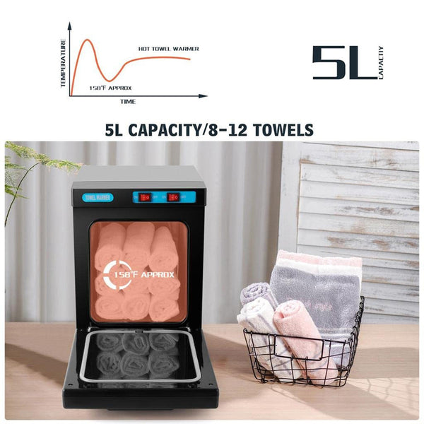 5L Hot Towel Warmer, Hot Towel Cabinet, Disinfection Towel Warmer, 176°F Professional Sterilizer Box, for Massage Salon, Bathroom, Spa, Home, Office, Gym, Barber, Beauty