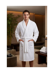 Luxury Waffle Bathrobe for Men and Women 100% Cotton Lightweight Hotel Quality Unisex Dressing Gown Spa Bathrobes