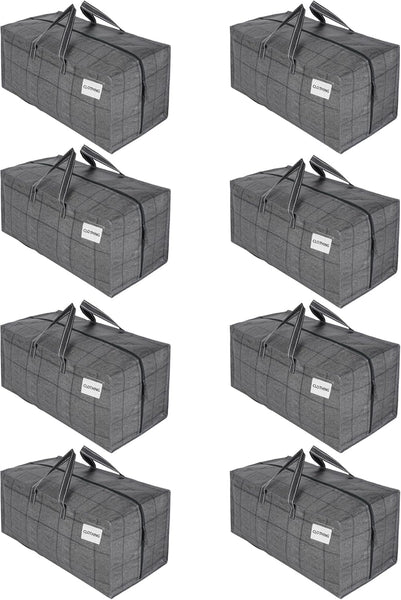 VENO 8 Pack Moving Bags Heavy-Duty Extra Large W/Backpack Straps, Moving House Essentials, Strong Handles & Zips, Clothes Storage, Packing, Laundry Bags, Reusable and Sustainable (Blue, 8 Pack)