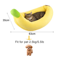 Banana Shaped Pet Nest for Cats And Dogs, Universal Detachable And Washable, Winter Warm Sleeping Pad for Small Dogs And Cats, Comfortable Sleeping Nest S-XL