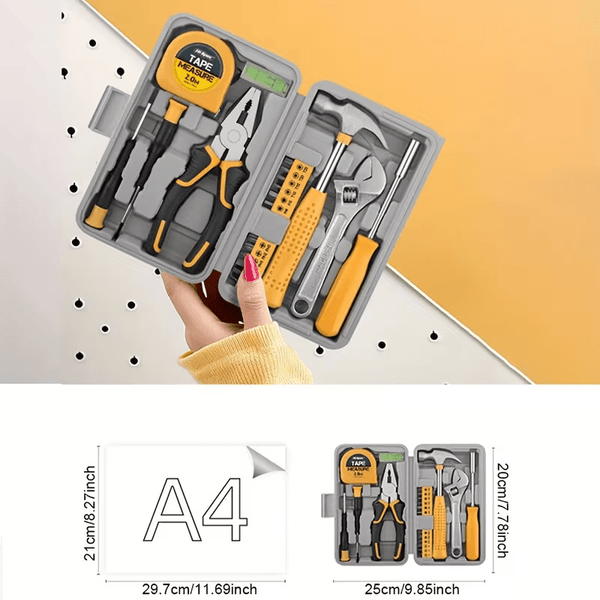 Pink Home Repair Tool Kit - Portable Hand Tool Set with Hammer, Vise, Wrenches, Screwdrivers & More - Ideal for DIY Projects & Emergency Car Maintenance - Perfect Christmas Gift for Women, DIY Tool Kit | Stylish Pink Tools | Organized Tool Storage