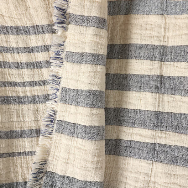 Life Comfort Reversible 100% Cotton Gauze Throw in Blue, 127 X 162 Cm
