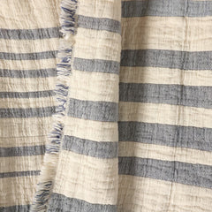 Life Comfort Reversible 100% Cotton Gauze Throw in Blue, 127 X 162 Cm