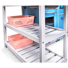 Plum Penne Pantry Wooden Corner Kitchen with Fridge - Berry Blue (3+ Years)