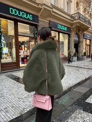 Faux Winter Warm Fashion Plush Top Short Coat for Women