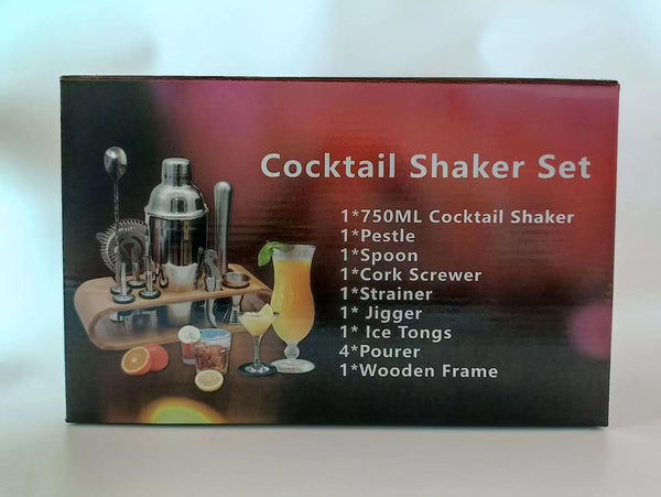 AYAOQIANG Cocktail Making Set, Cocktail Shaker Set with Stand, 750Ml Stainless Steel Shaker for Cocktail, Home Bar Cocktail Tool Set for Bartender,Gift for Men Birthday,Thanksgiving,Christmas