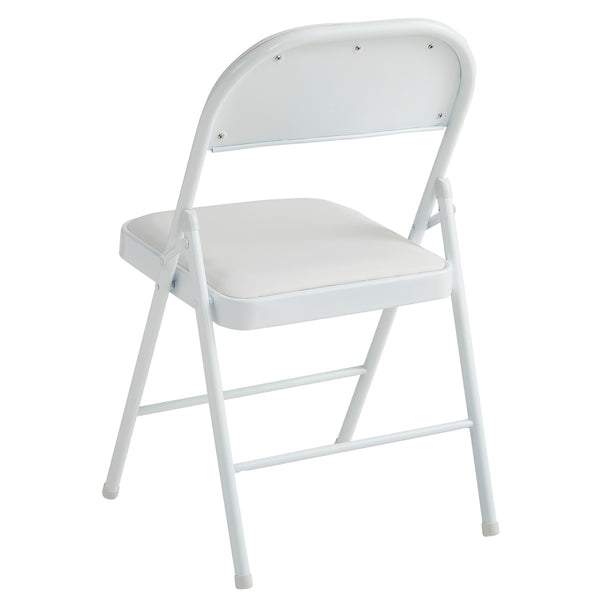 Set of 6 Folding Chairs, Faux Leather Foldable Chairs with Metal Frame and Padded Seat, Easy to Fold and Store for Home, Office, Dining and Reception