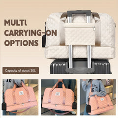 Multifunctional Large Capacity Handbag - Include An Attached Label Card, With Dry/Wet Separation Pockets - Suitable For Travel And Daily Use, Multifunctional Duffel Bag | Stylish Design | Large Handle Bag, Travel Bag, Gym Bag, Travel Bags For Women