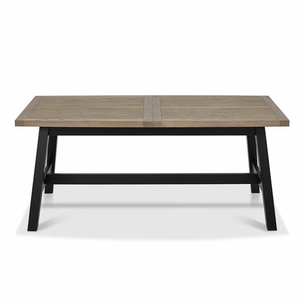 Bentley Designs Camden Weathered Oak & Peppercorn Extending Dining Table, Seats 4-6