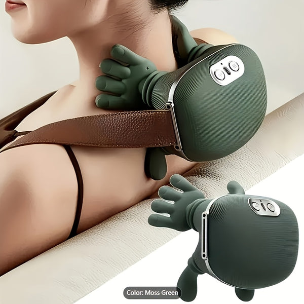 USB Rechargeable Deep Tissue Massager, 8-Claw - Portable Finger Press Massager Suitable for Neck, Back, Shoulders, and Legs - Perfect Gift for Men and Women, Waist, Relaxation. Sternocleidomastoid Muscle Massager, Wireless Portable Heat Neck