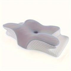 1pc Slow Rebound Cervical Pillow, Ergonomic Neck Contour Support for Side Sleep, Machine Washable Cool Soft Pillow Cover