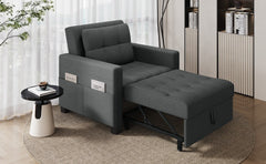Costoffs 3-in-1 Convertible Sleeper Chair Bed, Tufted Futon Sofa Chair with Adjustable Backrest & Back Pillow, Multi-Function Sleep Chair Bed for Small Space, Apartment, Studio, Guest Room, Home Living Room Furniture